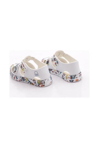 Benetton Bn-1410 Çocuk Sandalet Beyaz Sarı