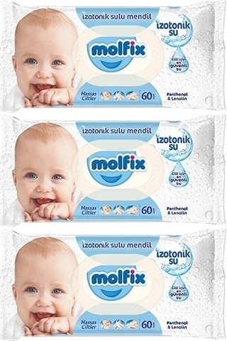 Molfix Islak Havlu Mendil Izotonik Hassas Ciltler 3 Lü Set 60 Yap