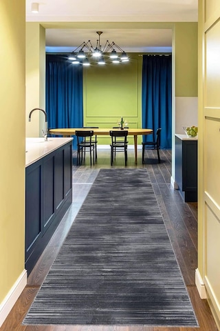 Viva Home Antrasit Kaymaz Tabanlı Yıkanabilir Leke Tutmaz Kesme Rulo Yolluk Özel Ölçülü Halı, Antrasit, 200 X 28 Çok Renkli