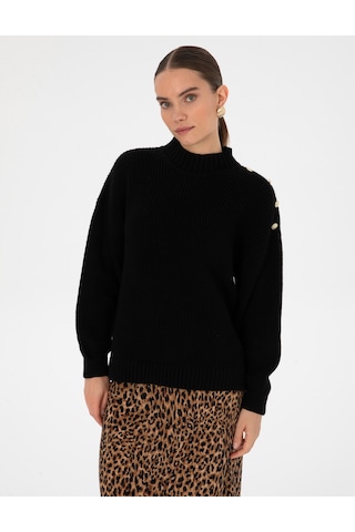 Pierre Cardin Kadın Siyah Kazak /triko 50316342-vr046 Siyah