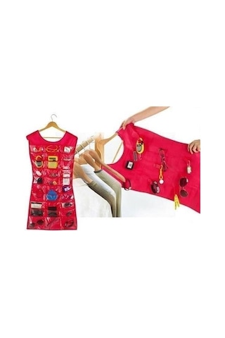 Buffer Elbise Şeklinde Takı Organizeri - Pembe Çok Renkli