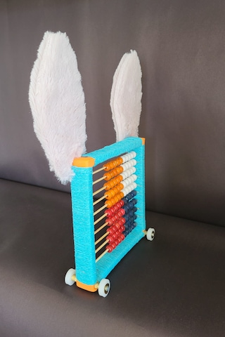 Lila Tavşan Kulaklı Mavi Kare Abaküs