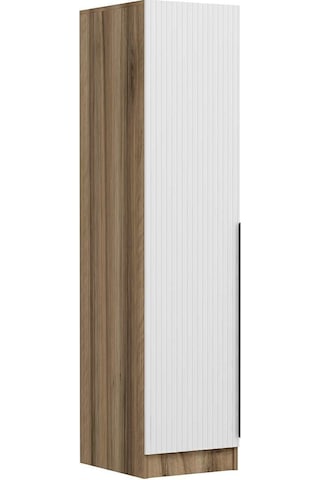 Minar Kale 1 Kapaklı Dolap Dore - Beyaz Çizgili Mebran 190cm Çok Renkli
