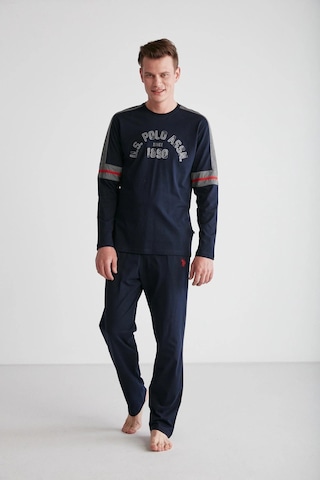 U.S. Polo Assn. U.s. Polo Assn. 18727 Erkek Yuvarlak Yaka Pijama Takımı Lacivert