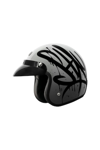 Torc T-50 Del Mar Wild One Açık Motosiklet Kaskı Gri Siyah