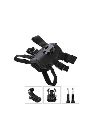 Createtech Puluz Hound Köpek Getirme Koşum Gopro, Insta360, Djı Aksiyon Kamerası Ayarlanabilir Göğüs Kemeri Siyah Çok Renkli