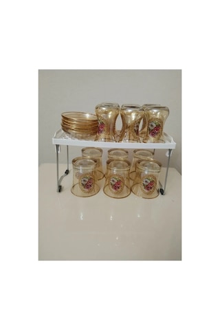 Mutfak Rafı Bardak Düzenleyici Bardak Rafı Dolap İçi Düzenleyici 14x30x15 Royaleks-tim308 Standart
