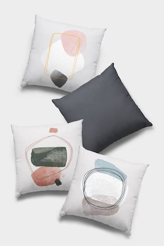 Antrasit Modern Çift Taraflı 4'lü Set Kırlent Kılıfı 4kr058n11