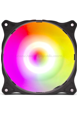 Dark Sessiz 12 CM ARGB 1200 RPM 36CFM, 3Pin, Güçlü Soğutma, Sessiz, Siyah Kasa Fanı (DKCF127ARGB)