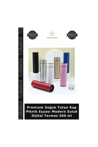 Premium Soğuk Tutan Kap Piknik Eşyası Modern Suluk Dijital Termos 500 Ml Diğer