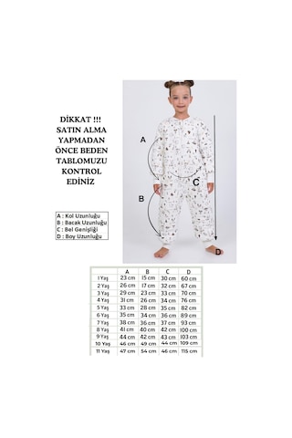 Cantoy Kız Erkek Çocuk Kalın Elyaf Dolgulu Premium Kalite 2.5 Tog Desenli Uyku Tulumu Koyu Ekru