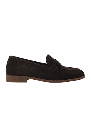 Hobby Süet Hakiki Deri Penny Loafer Kadın Babet Mb262150s Kahverengi