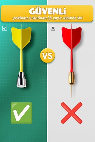 Mıknatıslı Dart Seti Mini Boy Dart Oyunu Duvara Zarar Vermeyen İğnesiz Dart Atma 3 Oklu Çap: 28 Cm