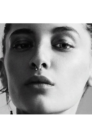 Spikes Titanyum Septum Halka Küpe, Daire Şeklinde Piercing Gülümseme 81794537 Siyah