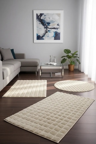 Banyo Paspası Krem Kaymaz Taban Peluş Bubble 50x50 Cm Çok Renkli