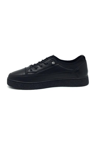 Catelli %100 Deri Ortopedik Erkek Kışlık Rahat Günlük Bağsız Sneaker Ayakkabı 40-44 Siyah