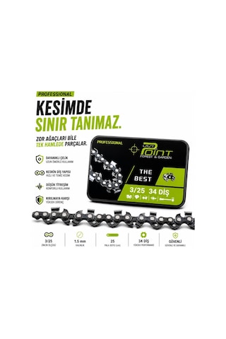 Algaride Lastpoint Motorlu Testere Zinciri 3/25 34 Diş Yedek Zincir Keskin Kutulu Dayanıklı