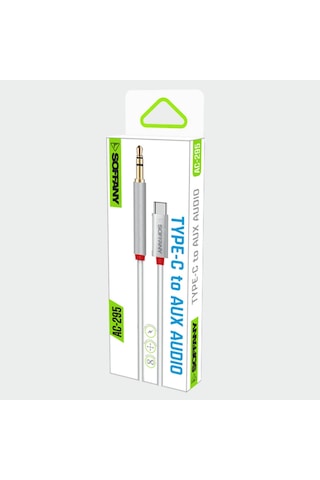Ac-295-001 3.5 Mm Jack Aux To Type-c Ses Kablosu Beyaz