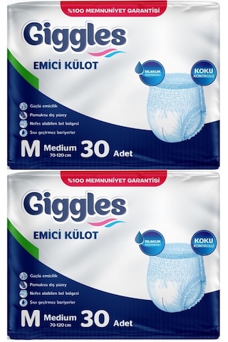 Giggles Hasta Bezi Yetişkin Emici Külot M-orta 60 Adet 2pk 30 Orta