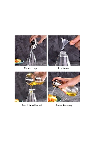 Paslanmaz Çelik Başlıklı Cam   Spray Yağdanlık