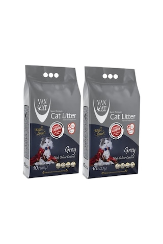 Vancat Aktif Karbonlu Süper Topaklaşan Bentonit Kedi Kumu 2 x 10 L
