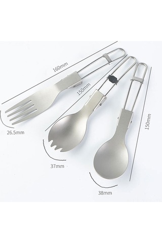 Konesam Makaslı Çelik Çatal Kaşık Seti - Piknik Kamp Seyahat İçin Taşınabilir Yiyecek Ürünü Çok Renkli