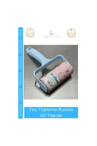 Tüyrulosu Pratik Yapışkanlı Kedi Köpek Tiftik Toz Temizleyici Aparatı Tüy Toplama Rulosu 60 Yaprak