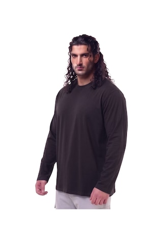 Erkek Büyük Beden 115 - 155 Kilo Arası Uygun Bedenli % 100 Pamuk Uzun Kol Bisiklet Yaka Sweatshirt Siyah