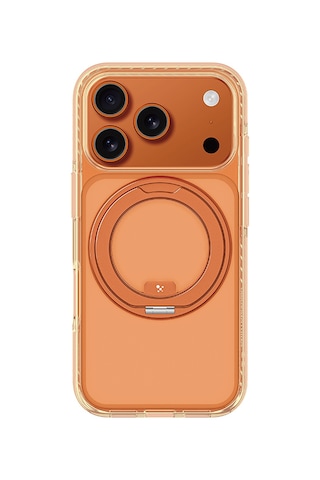 Apple Uyumlu iPhone 17 Pro Max Kılıf M-safeli Airbag Standlı Amazingthing Titan Pro Magspin Kapak Turuncu Turuncu