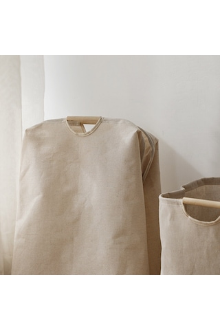 Cbtx Katlanabilir Çamaşır Sepeti Ahşap Saplı Pamuk Keten Depolama Sepeti Boyut L Diğer