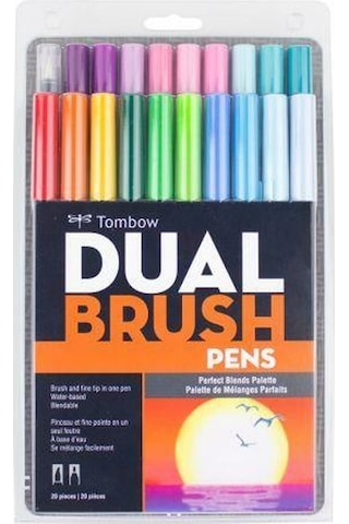 Tombow 20'Li Mükkemmel Karışım Renkler Ab-T Dual Brush Pen G.Kale