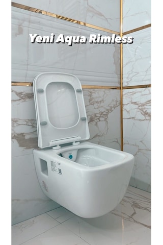 Aqua Kanalsız Asma Klozet+ Yavaş Kapanır Kapak