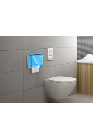 Rulopak Mini Tekçek Tuvalet Kağıdı Dispenseri Transparan Mavi