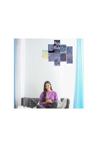 Mor Mavi Soft Poster Duvar Kağıdı Seti
