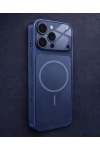 Ag Glass Apple Uyumlu iPhone 16 Pro Telefon Kılıfı Mavi