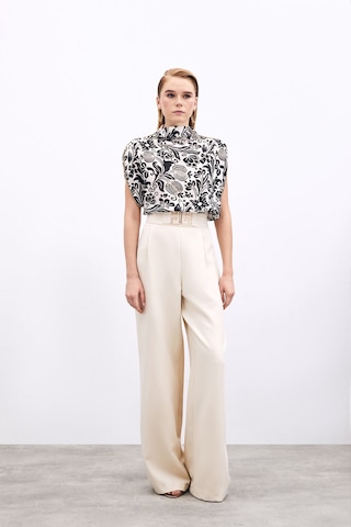 Sateen Aksesuarlı Yarasa Kol Bluz - Siyah-135760 Siyah