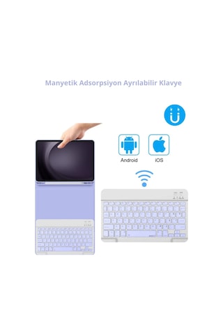 Apple Uyumlu iPad  11. Nesil A16 Çipli 2024 2025 Klavyeli Tablet Kılıfı Klavye + Stand