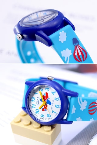 Q&q Qcg9918 Mavi Uçak Havacılık Su Geçirmez Erkek Çocuk Kol Saati