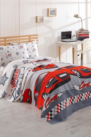 Enlora Home Pike Seti Baskılı Tek Kişilik Crazy Kırmızı