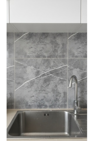 Büro Ev Ofis Dekoru İçin 30x30cm Mermer Desenli Antrasit Duvar Sticker Diğer