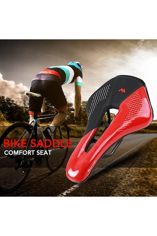 Neevoyu Hafif Ve Konforlu Mtb Bisiklet Sele - Pu Deri, Çelik Raylı, Delikli Tasarım Çok Renkli