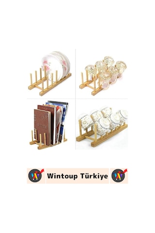 Stand Montajsız Mutfak Banyo Dolap İçi Tezgah Üstü Düzenleyici Çok Amaçlı Ahşap Görünüm Bambu Stand