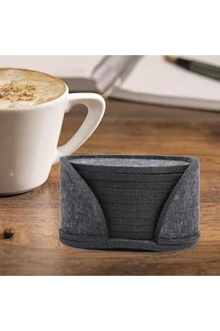 Suntek Magideal 10x Keçeli Bardak Saklama Kutusu Seti Tüm Masa Koyu-gri