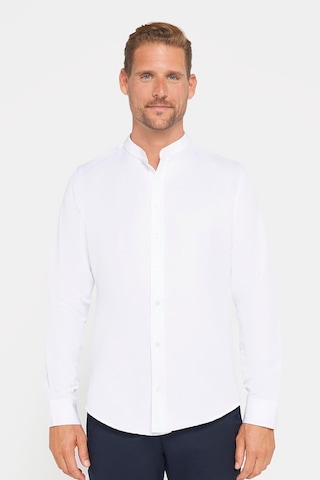 Tudors Erkek Slim Fit Dar Kesim Pamuklu Kolay Ütü Beyaz Hakim Yaka Gömlek-17439 Beyaz