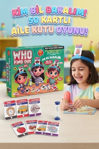 Kim Bil Bakalım 74 Parça İngilizce-türkçe 50 Kartlı 2-4 Kişilik Eğitici Aile Kutu Oyunu