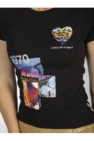ROBERTO CAVALLI  Kadın T'shirt RRC5495L Siyah