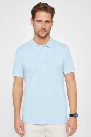 Tudors Erkek Slim Fit Dar Kesim Pamuklu Yumuşak Dokulu Serin Tutan Kumaş Düz Pike Mavi Polo Yaka Tişört-30768 Mavi