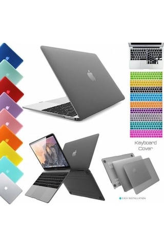 Apple Uyumlu MacBook Pro Reti̇Na 13.3 A1502 Kılıf 2In1 Si̇Li̇Kon + Klavye Siyah