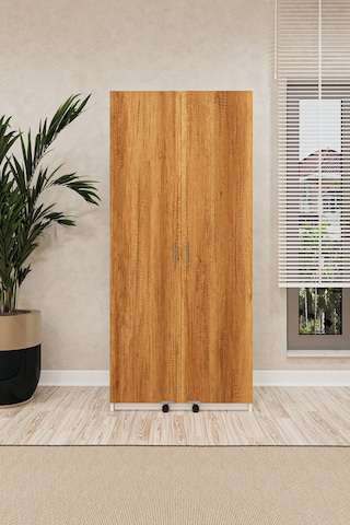 Asra Trend MK-05 %100 MDF 80x180 cm Çok Amaçlı Mutfak Kiler Dolabı Kapak İçi Raflı Erzak Dolabı Beyaz Petra