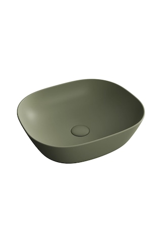 VitrA Plural Kare Alçak Çanak Lavabo Mat Yosun Yeşili 7810B475-0016